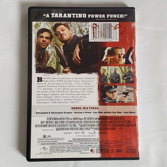 Inglourious Basterds (DVD) Quentin Tarantino Brad Pitt WWII Action Drama - Picture 3 of 3